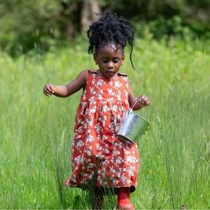 Little Green Radicals Reversible Rust/Olive Bunny Pinafore